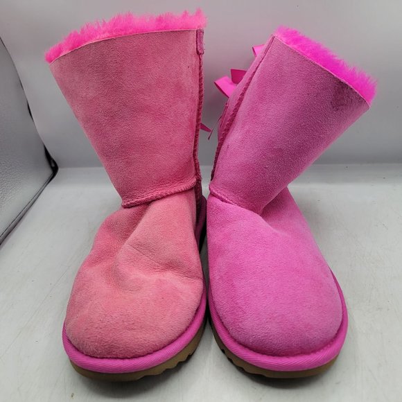 Ugg Bailey Bow II Girls Size 4 Pink Blossom Boots Pull On Casual Walking School - Picture 2 of 14